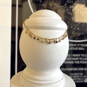 PDPaola 18 K yellow gold plated bracelet, multi color gemstones.